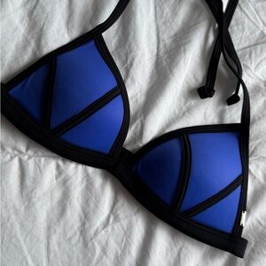 PINK Victoria's Secret Vibrant Blue and Black Bikini Top